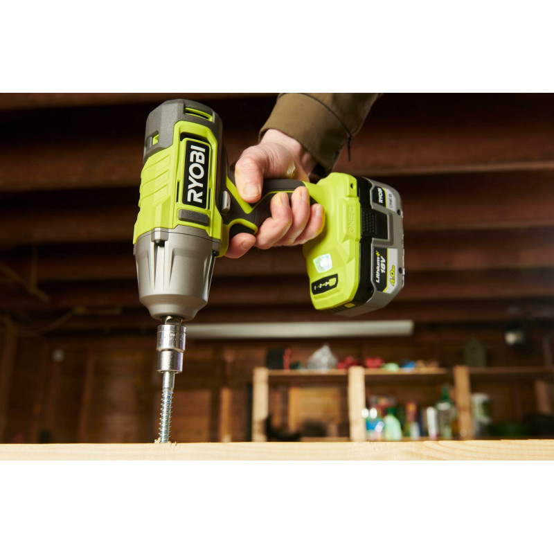 Гайковерт ударний акумуляторний Ryobi ONE+ RIW18-1C20SA3 18В АКБ 1х2А·год 2600об·хв 800Нм 1/2" 3 швидкості 1.7кг сумка (5133005664)