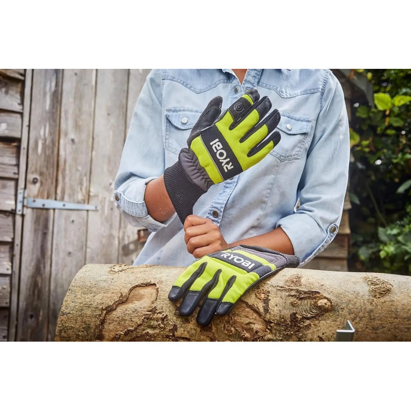 Ryobi Рукавички робочі RAC258M, козяча шкіра, захист від порізів, р.M, чорно-жовтий (5132005710)