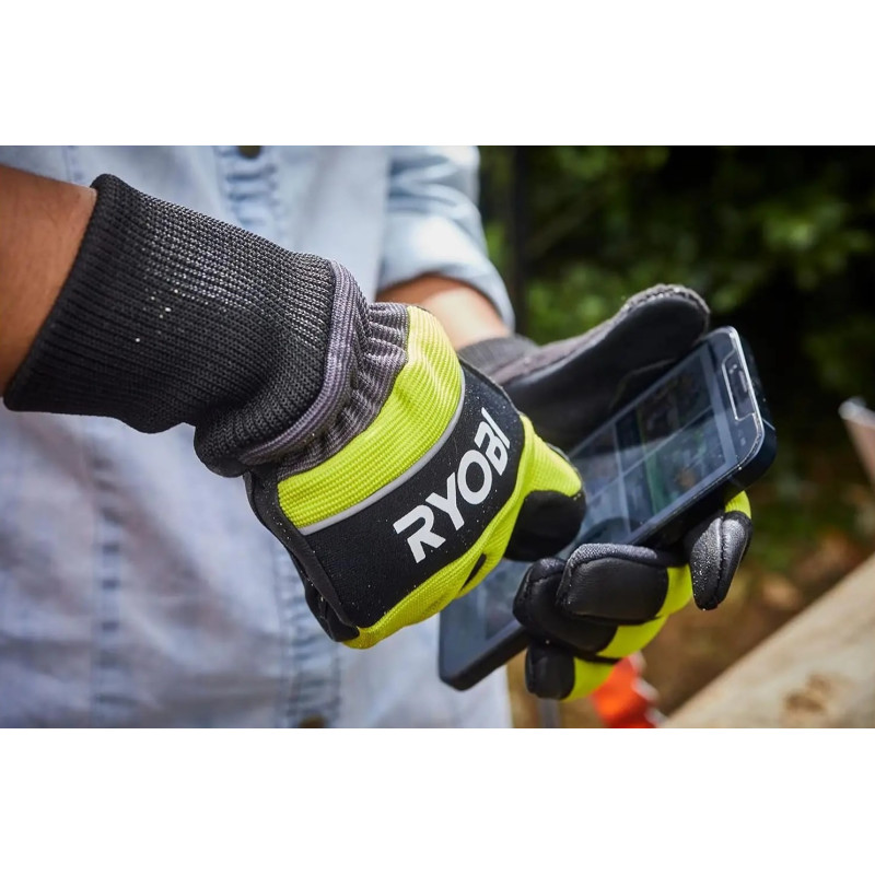 Ryobi Рукавички робочі RAC258M, козяча шкіра, захист від порізів, р.M, чорно-жовтий (5132005710)