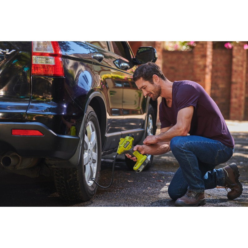 Ryobi Компресор автомобільний акумуляторний R18PI-0, 18В ONE+, 10.3бар, 16л/хвил, без АКБ та ЗПЗП) (5133003931)