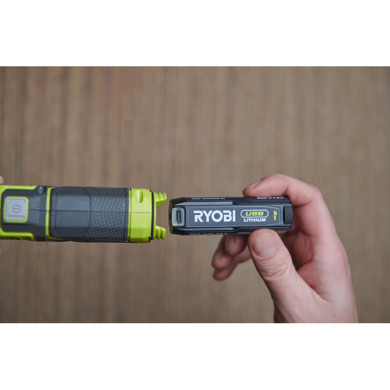 Ryobi Ліхтар інспекційний акумуляторний USB Lithium RLI4-120G, 4В, 2А·год, 650лм, 3 режими, магніт, затискач 0.17кг (5133006225)