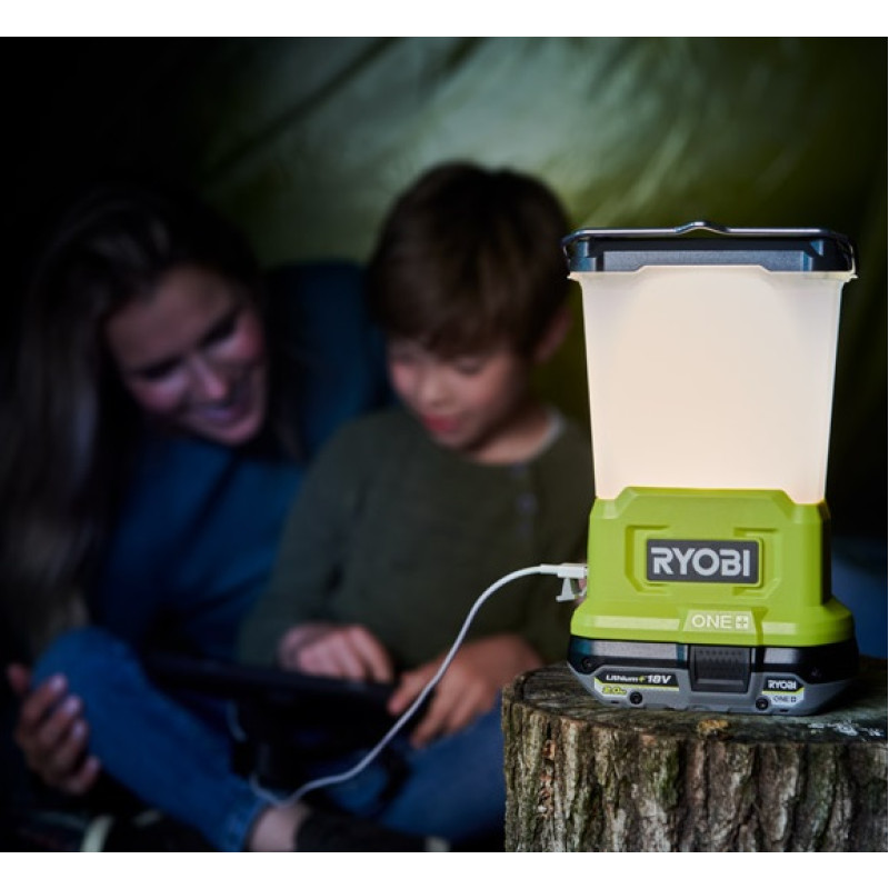 Ryobi Світильник RLL18-0, 18В ONE+, 3 режими яскравості, USB для заряджання пристроїв (без АКБ та ЗП) (5133005386)