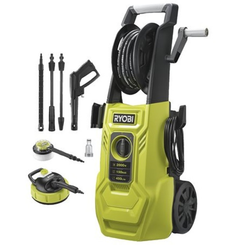 Ryobi Мінімийка високого тиску RY150PWA 2000Вт 150бар 450л/год шланг 8м 11.2кг (5133005371)