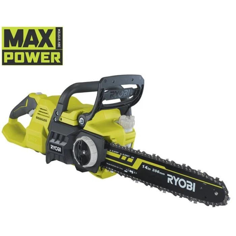 Ryobi Пила ланцюгова акумуляторна RY36CSX35A-0 36В MAX POWER шина 35см Oregon безщіткова 5.1кг без АКБ та ЗП (5133004595)