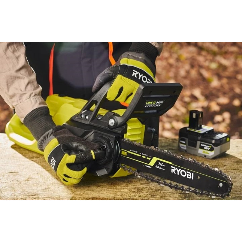 Ryobi Пила ланцюгова акумуляторна ONE+ HP RY18CSX30A-150 18B 1х5А·год ЗП шина 30см безщіткова 13.2м/с 3.2кг (5133005466)