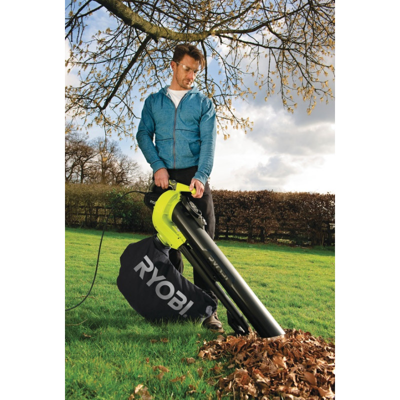 Ryobi Повітродув-пилосос RBV3000CESV з подрібнювачем, 3кВт, 16 куб.м/хв, 375 км/год (5133002190)