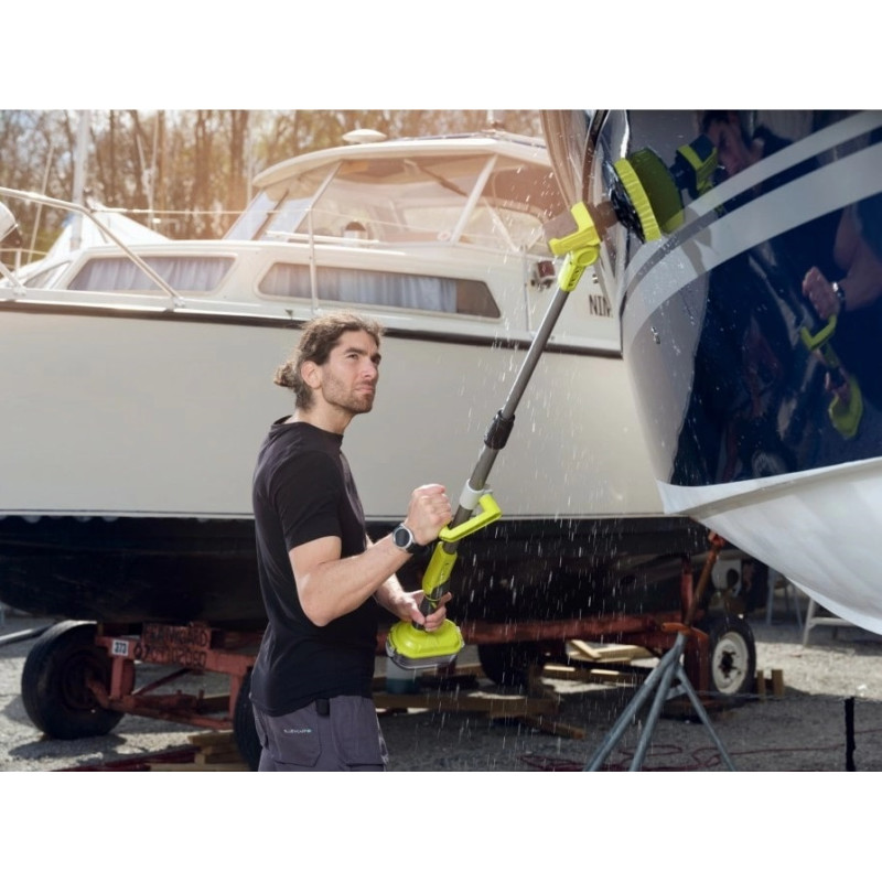 Ryobi Щітка телескопічна R18TPS-0, акумуляторна ONE+ 18В, щітка 15см, 210об/хв, довжина ручки 1-1.4м, IPX7, 2.1кг (без АКБ та ЗП) (5133004847)