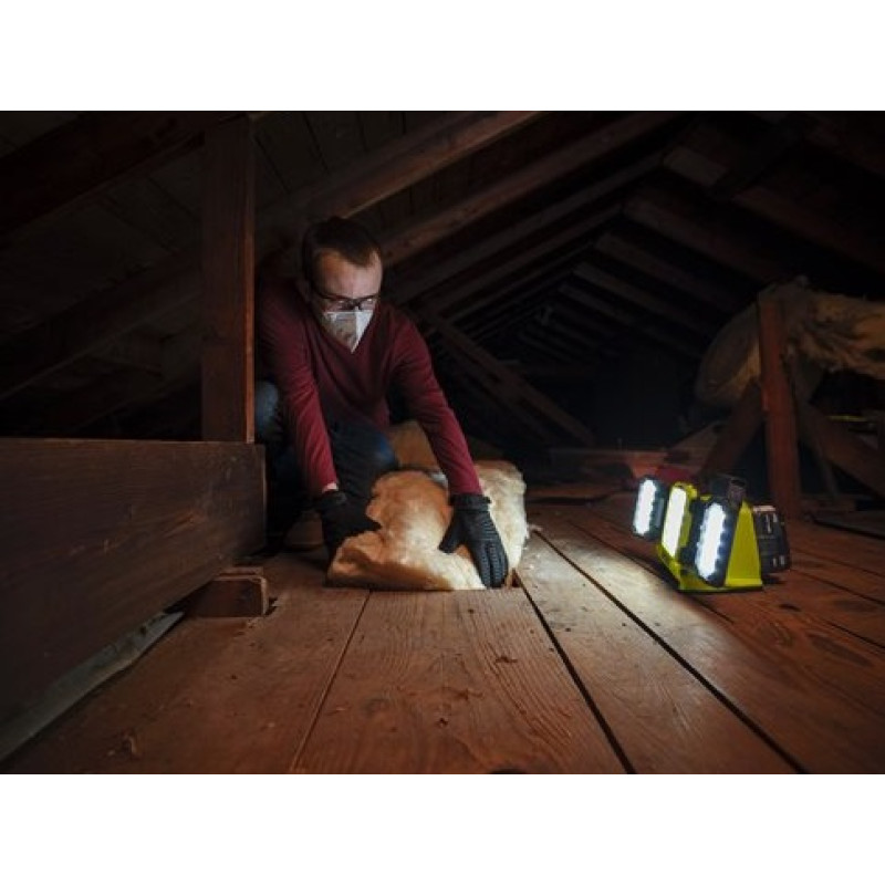 Ryobi Прожектор гібридний панельний ONE+ RLPH18-0 18В/220В Hybrid 3 LED панелі 3000лм 3 режими яскравості (без АКБ та ЗП) (5133005397)