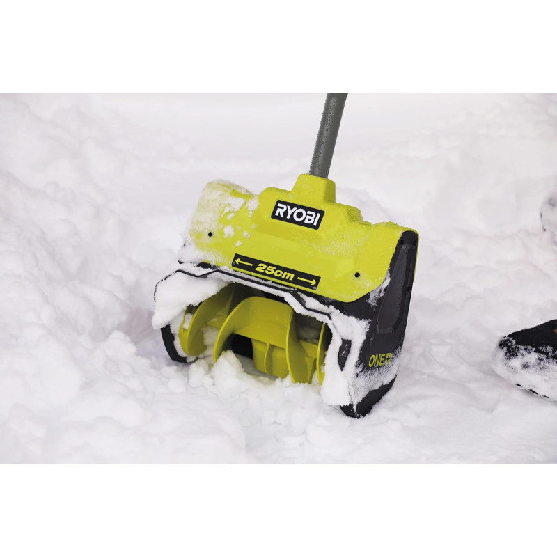 Ryobi Снігоприбирач акумуляторний ONE+ RY18ST25A-140 18В акб 1х4А·год ширина 25см викид 6м глибина 15см 5.3кг (5133006235)