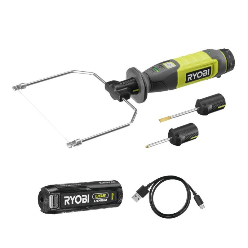 Ryobi Термоніж RHC4-120G акумуляторний 4В USB Lithium 450 градусів 5 змінних насадок АКБ 1х2Аг (5133006198)