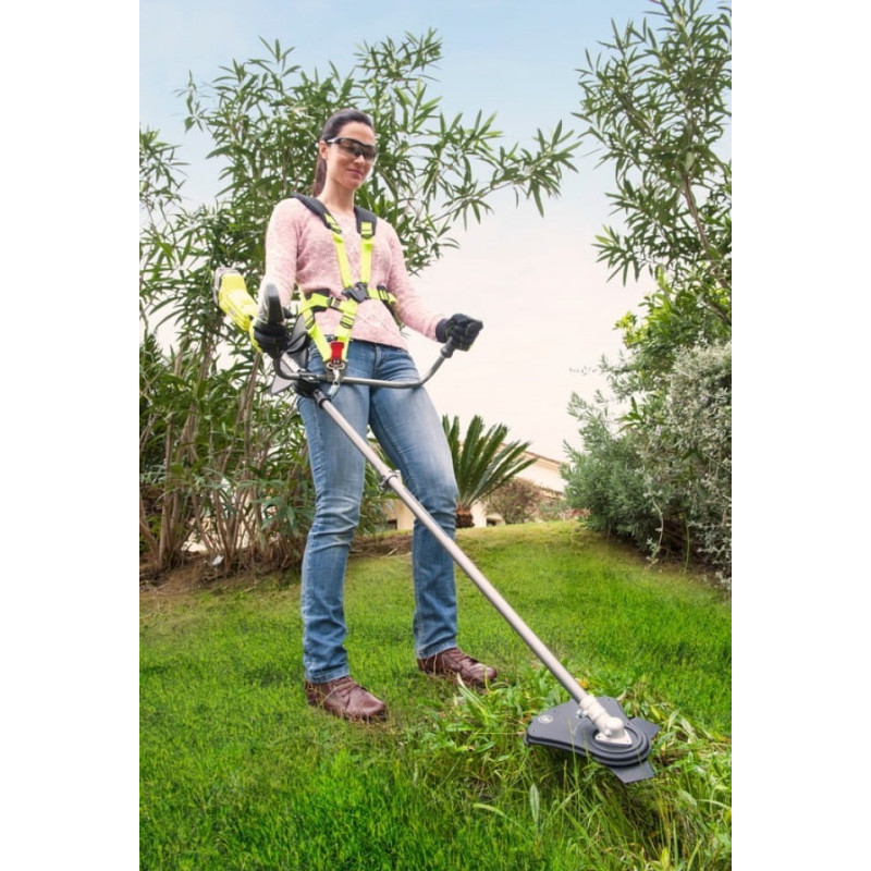 Ryobi Тример садовий акумуляторний RBC18X20B4F ONE+ 18В акб 1х4А·год 20см ніж/ліска 30см велосипедна рукоять ремені Vertebrae 4.7кг (5133003713)
