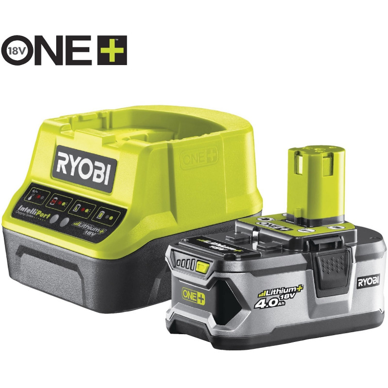 Ryobi Тример садовий акумуляторний RBC18X20B4F ONE+ 18В акб 1х4А·год 20см ніж/ліска 30см велосипедна рукоять ремені Vertebrae 4.7кг (5133003713)