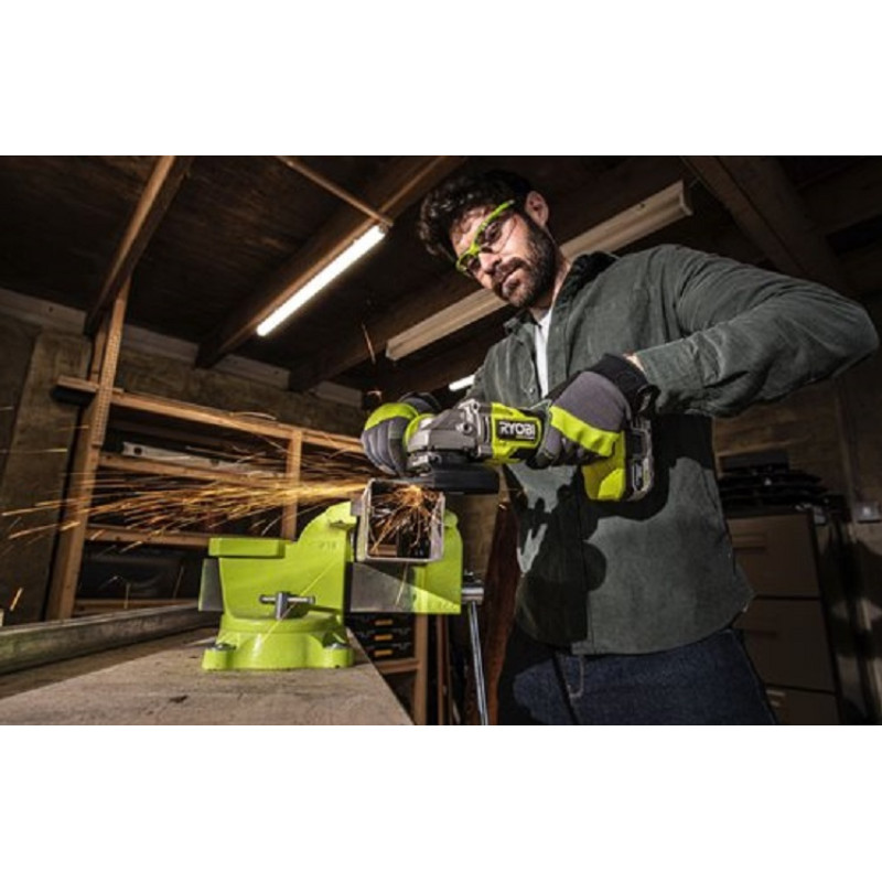 Ryobi Шліфмашина кутова RAG18X-0, акумуляторна ONE+ НР, безщіткова, 125мм, 18В (без АКБ та ЗУ) (5133005011)