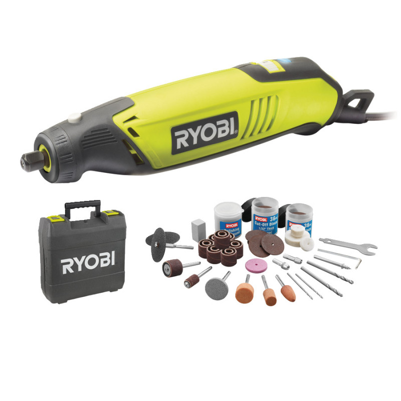 Ryobi Шліфмашина пряма EHT150V 150Вт 10000-35000об·хв 115 приладь 0.6кг кейс (5133000754)