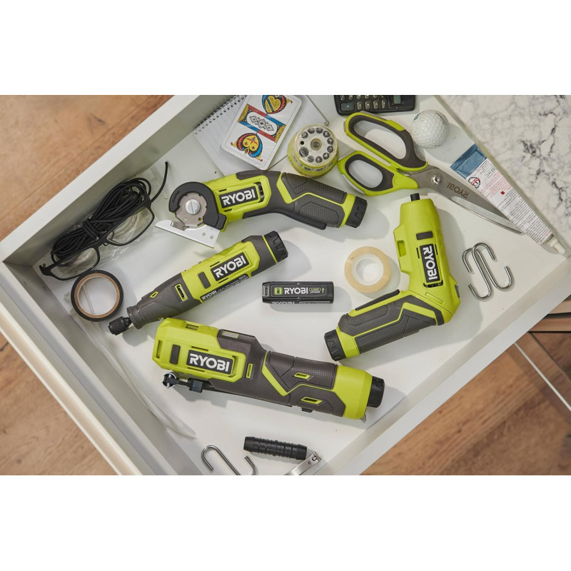 Викрутка акумуляторна Ryobi USB Lithium RSD4-120TA2 4В 1х2А·год 5Нм 200об·хв 2 насадки 10 біт 0.31кг кейс (5133006211)