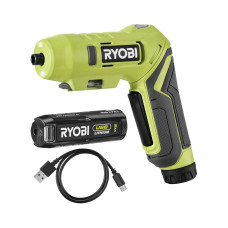 Ryobi Викрутка акумуляторна RSDP4-120G 4В USB Lithium акб 1х2А·год 5Нм поворотна ручка 0.21кг (5133005958)