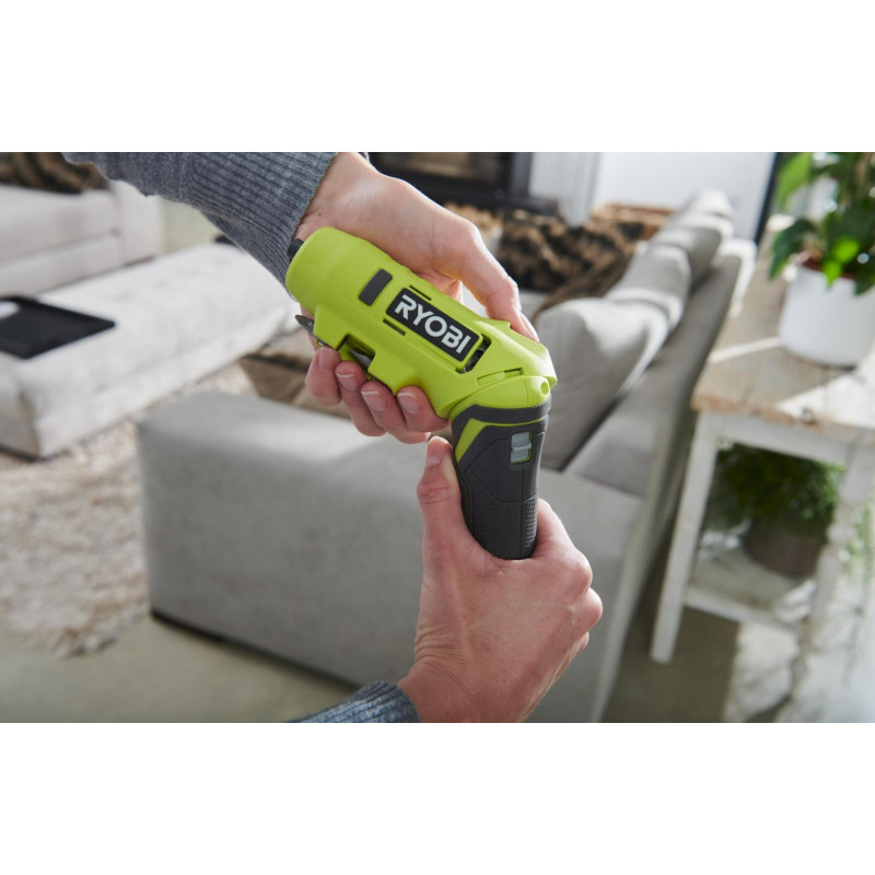 Ryobi Викрутка акумуляторна RSDP4-120G 4В USB Lithium акб 1х2А·год 5Нм поворотна ручка 0.21кг (5133005958)