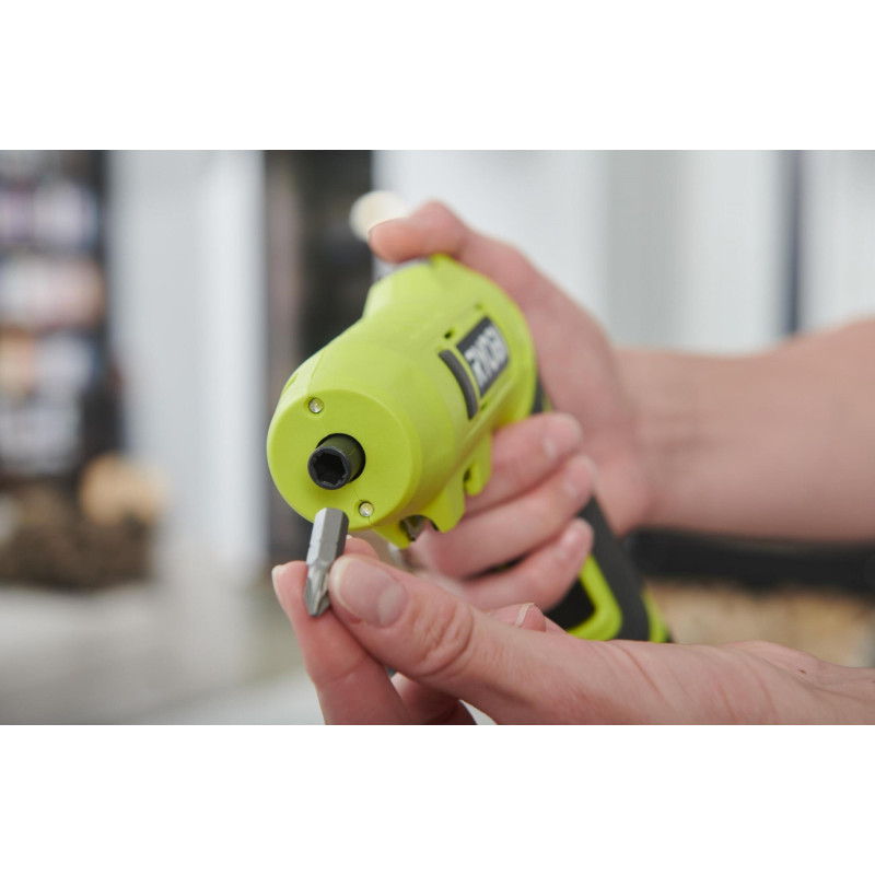 Ryobi Викрутка акумуляторна RSDP4-120G 4В USB Lithium акб 1х2А·год 5Нм поворотна ручка 0.21кг (5133005958)