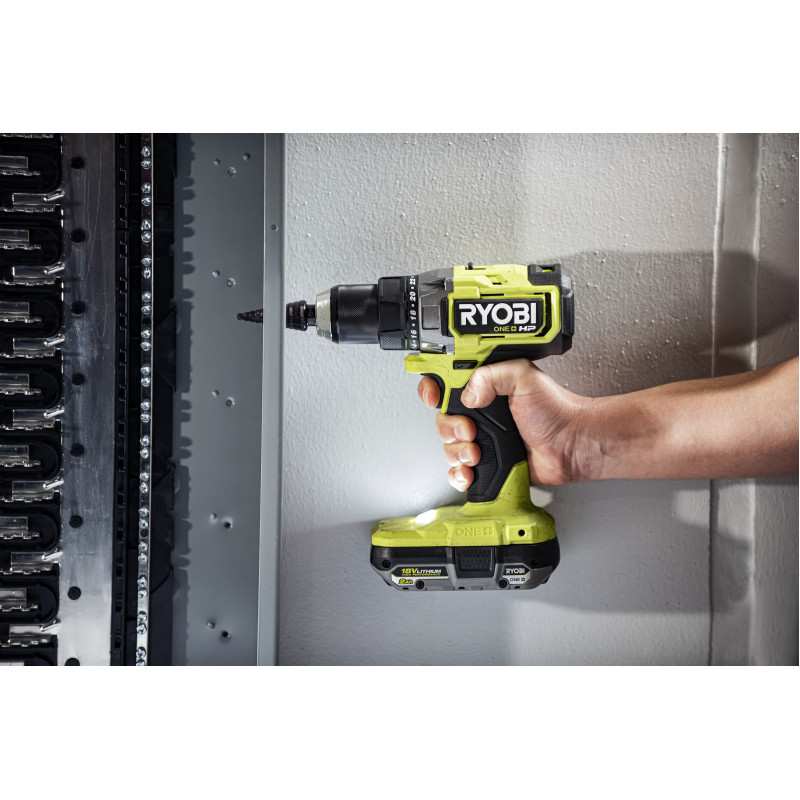 Ryobi Шурупокрут-дриль акумуляторний ONE+ HP RDD18X-220S 18В 2х2А·год ЗП 95Нм 500·2100об·хв 1.7кг сумка (5133005284)