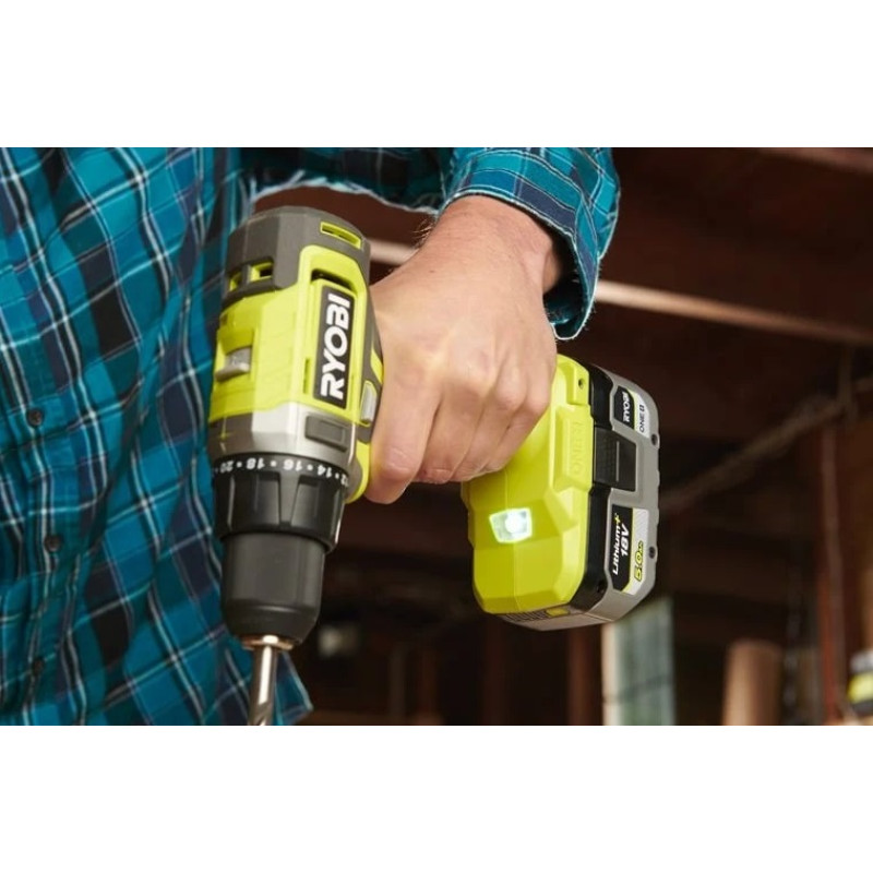 Шурупокрут-дриль акумуляторний Ryobi ONE+ RDD18-2C415S 18В 1х4А·год 1х1.5А·год ЗП 52Нм 450·1750об·хв 1.3кг сумка (5133005612)