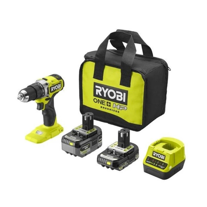 Ryobi Шурупокрут-дриль акумуляторний ONE+ HP RPD18C-242S 18В 1х2А·год 1х4А·год ЗП 54Нм 450·1700об·хв 1кг сумка (5133004983)
