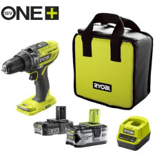 Шурупокрут-дриль ударний акумуляторний Ryobi ONE+ R18PD3-242S 18В 1х2А·год 1х4А·год ЗП 50Нм 500·1800об·хв 1.3кг сумка (5133003820)