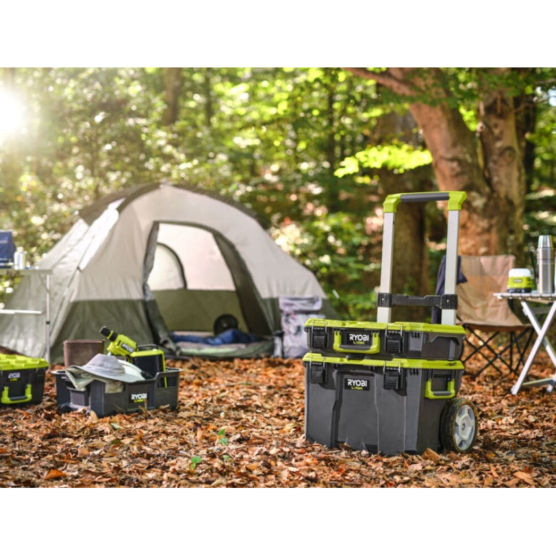 Ryobi Ящик модульний для інструменту Link RSL201, на коліщатках, телескопічна ручка, 39х57х49.5см, пластик (5132006074)