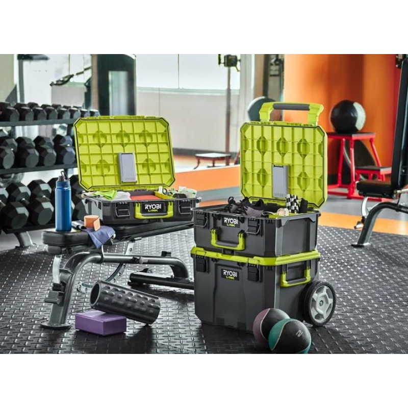Ryobi Ящик модульний для інструменту Link RSL201, на коліщатках, телескопічна ручка, 39х57х49.5см, пластик (5132006074)