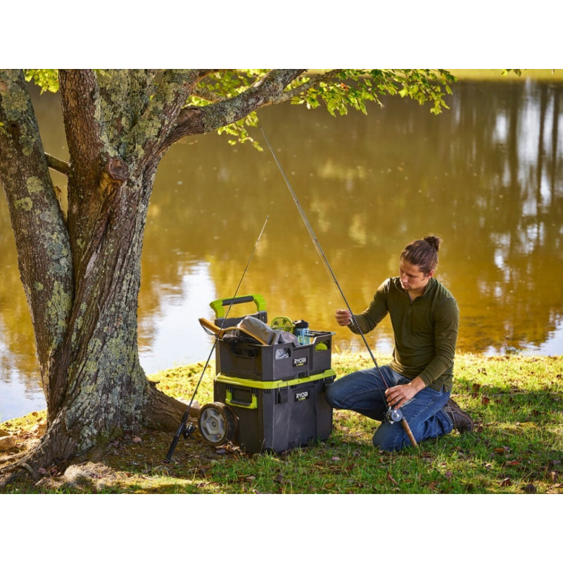 Ryobi Ящик модульний для інструменту Link RSL201, на коліщатках, телескопічна ручка, 39х57х49.5см, пластик (5132006074)