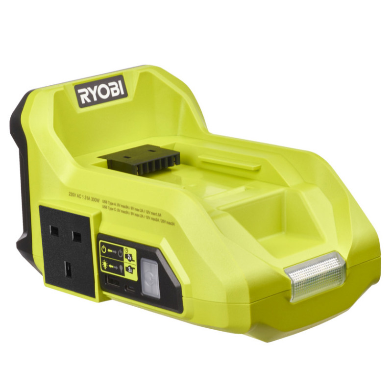 Ryobi Інвертор напруги акумуляторний RY36BI300A-0, MAX POWER 36В, 220В, 300Вт/500Вт пікова, (без АКБ та ЗУ) (5133004893)