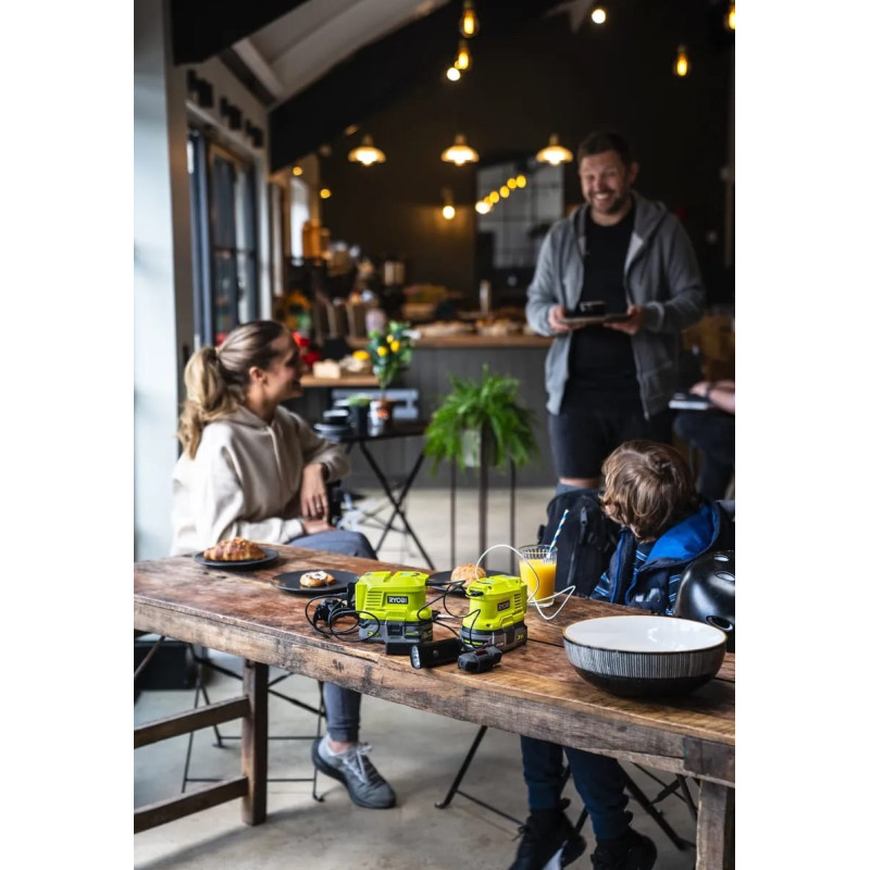 Ryobi Інвертор напруги акумуляторний ONE+ RY18BI150A-0, 220 Вольт, 150Вт/300Вт пікова, (без АКБ та ЗУ) (5133004895)