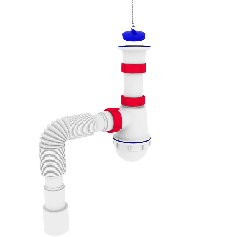 Polmark Сифон для мийки 1 1/2"x40 з різьбовим випуском та гофротрубою 40x40/50 PM 40 SF 20 12