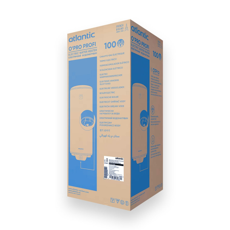 Atlantic Водонагрівач (бойлер) електричний Opro Profi VM 100 D400S (1500W) 100 літрів (861388)