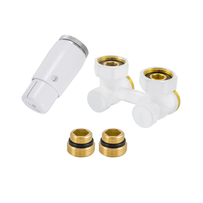 Schlosser Комплект термостатичний кутовий, білий, DN15 GZ 1/2 x GW1/2