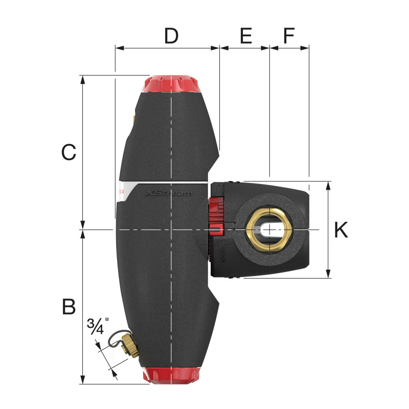 Flamco Форсований сепаратор повітря і бруду XStream Vent-Clean, ВР 3/4” , 10 бар, 120 гр.С. (11061)