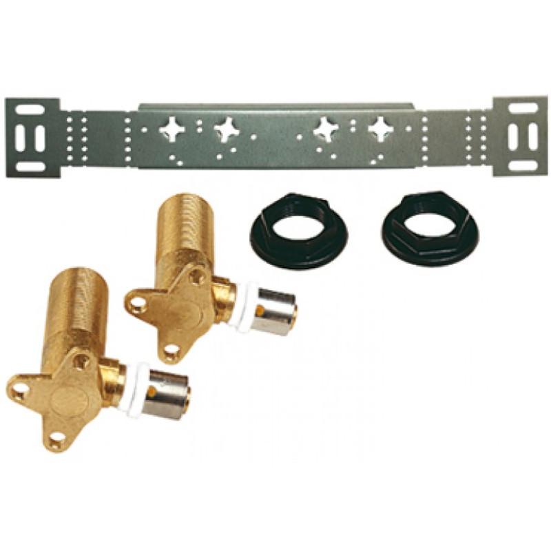 HERZ Шина монтажна з адаптерами і 2-ма настінними подовженими кутниками, 20 x 2 -Rp 1/2 - 30 мм P712054