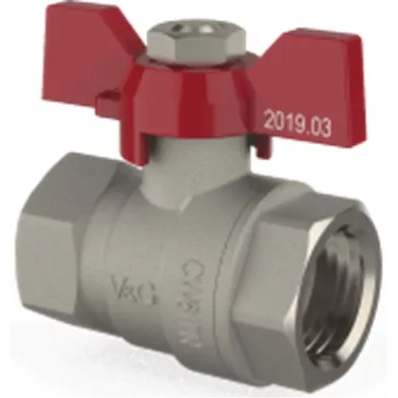 V&G Кран кульовий Optima  3/4" ВВ (червоний метелик) {20}