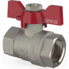 V&G Кран кульовий Optima  1" ВВ (червоний метелик) {24}