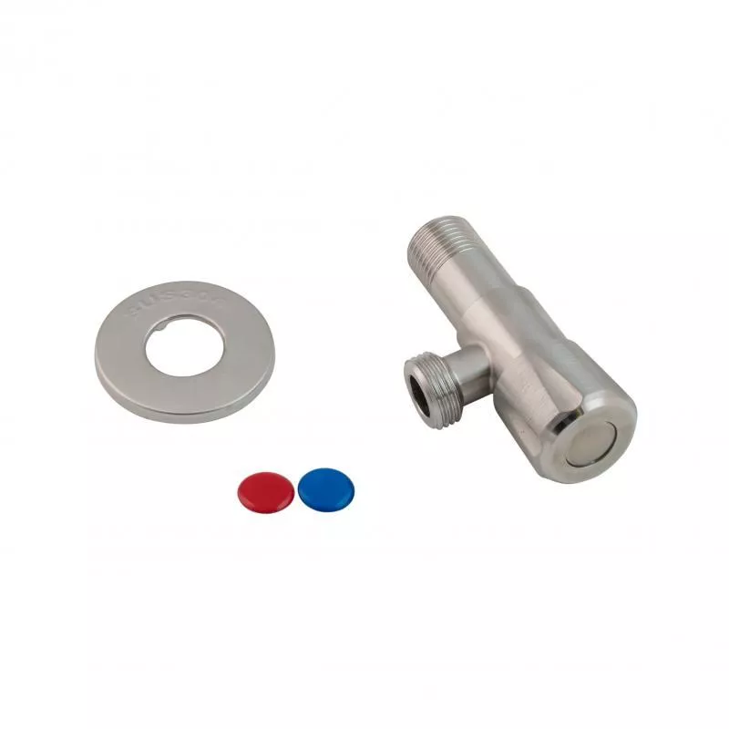 WEZER Кран приладовий SOL21В-15 1/2"x3/4" нержавіюча сталь