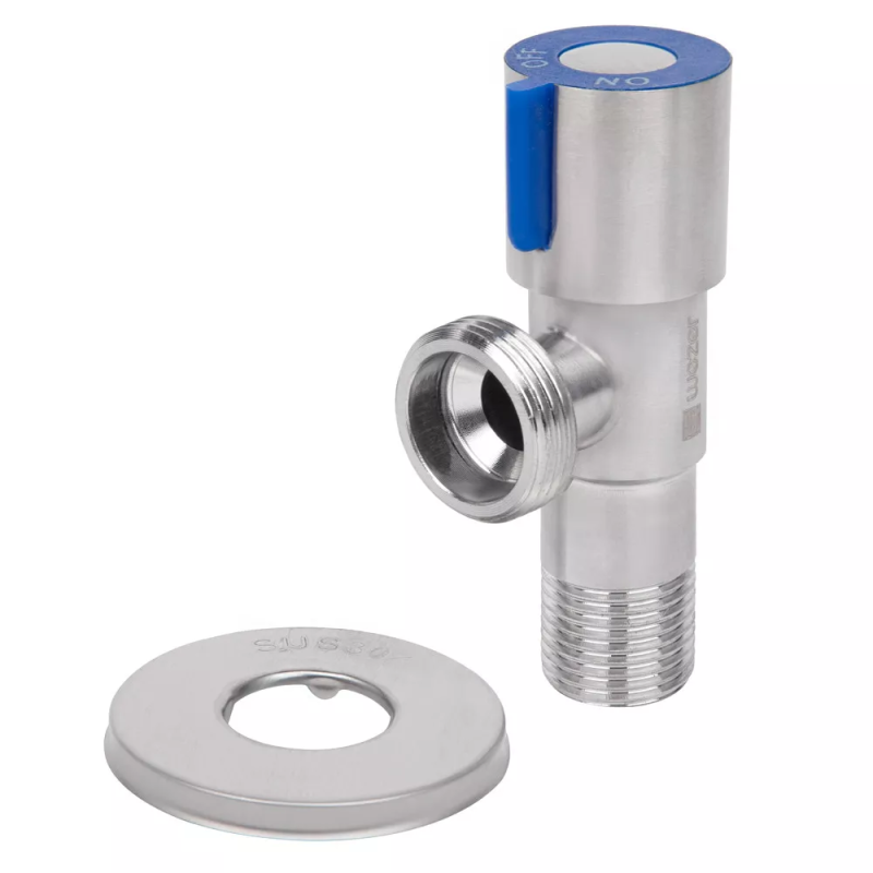 WEZER Кран приладовий SOL22B-18-BLUE, 1/2"х3/4", нержавіюча сталь, синій