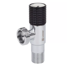 WEZER Кран приладовий SOL22B-17-BLACK, 1/2"х3/4", нержавіюча сталь/хром, чорний