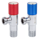 WEZER Кран приладовий SOL22A-17-TWIN, 1/2"х1/2", нержавіюча сталь/хром (пара), синій/червоний