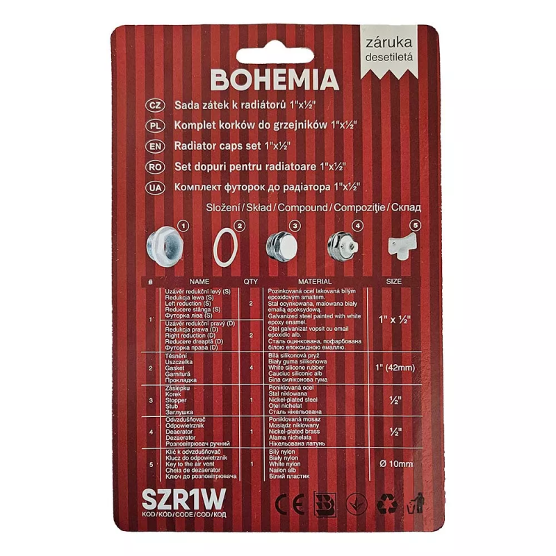 BOHEMIA Комплект футорок 1"х1/2" до радіаторів