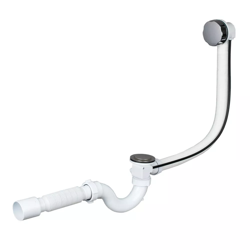 SOLOPLAST Сифон для ванни В0210, сітка - нержавіюча сталь, пробка з дистанційним керуванням