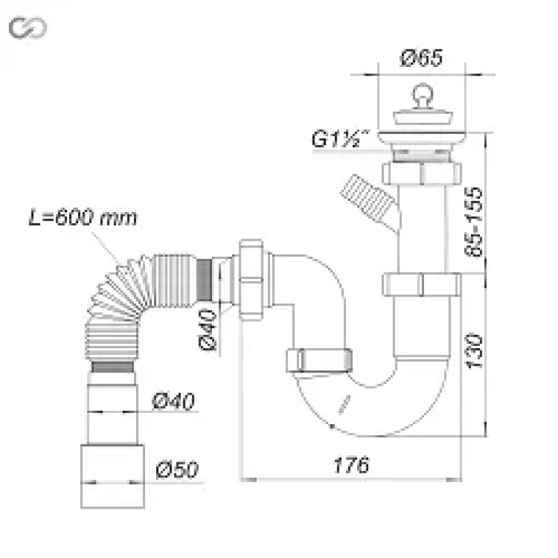 SOLOPLAST Сифон для умивальника Н-0110