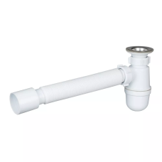 SOLOPLAST Сифон для умивальника Т-0116, сітка - нержавіюча сталь, гофра