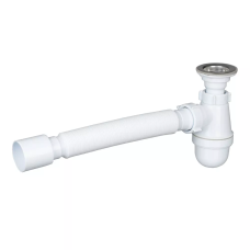 SOLOPLAST Сифон для умивальника У-0111, сітка - нержавіюча сталь, гофра