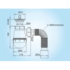SOLOPLAST Сифон для кухонної мийки К1310, корок