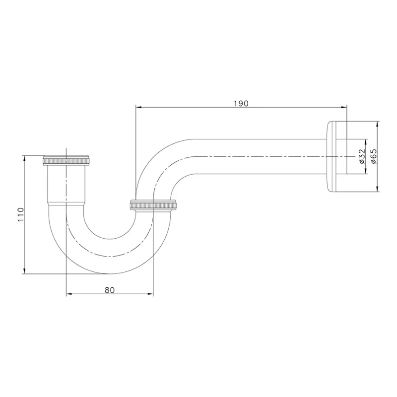 WEZER Сифон для раковини WSR-103S під донний клапан