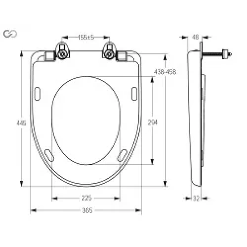 SOLOPLAST Сидіння для унітазу SP6-D з мікроліфтом, кріплення пластик, 365х445 мм